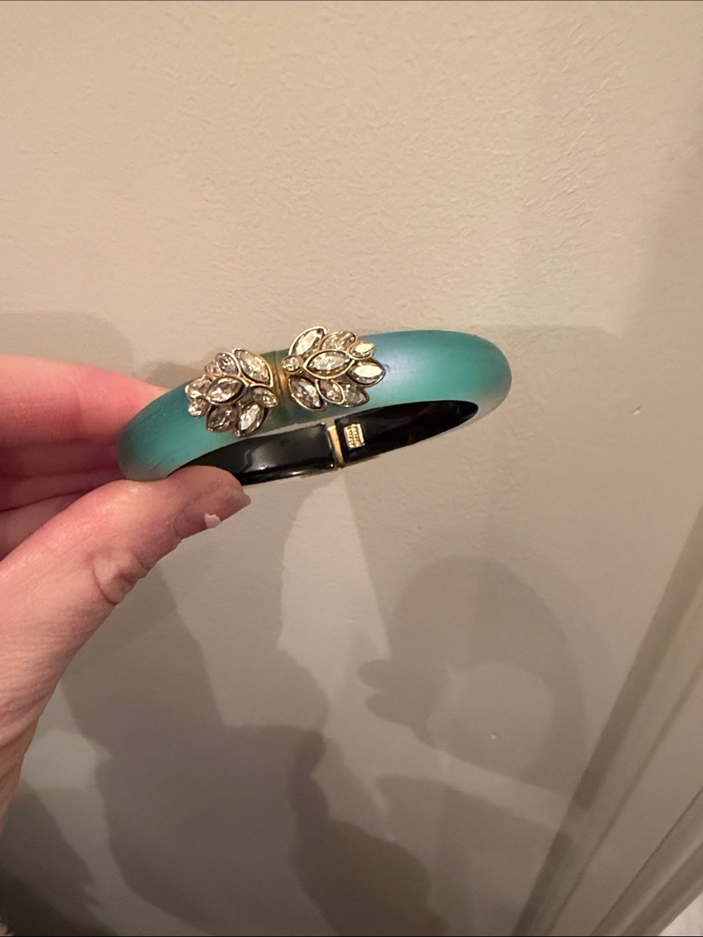 Alexis Bittar Bracelet with Crystal Leaf Clasp
